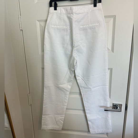 NWT Zara Gold Button White Jeans - Picture 9 of 9